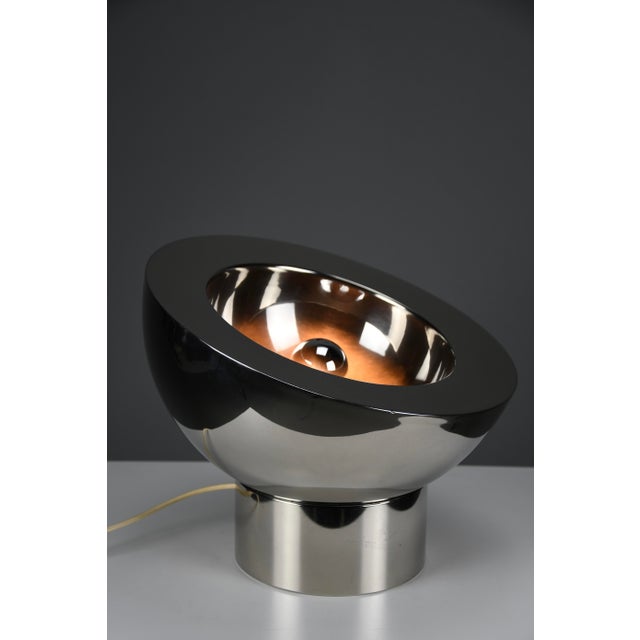 Metal Italian Nickel-Plated Brass Adjustable Table Lamp, 1970s For Sale - Image 7 of 16