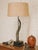 Mid 20th Century Curved Horn Table Lamp With Woven Shade For Sale - Image 4 of 4