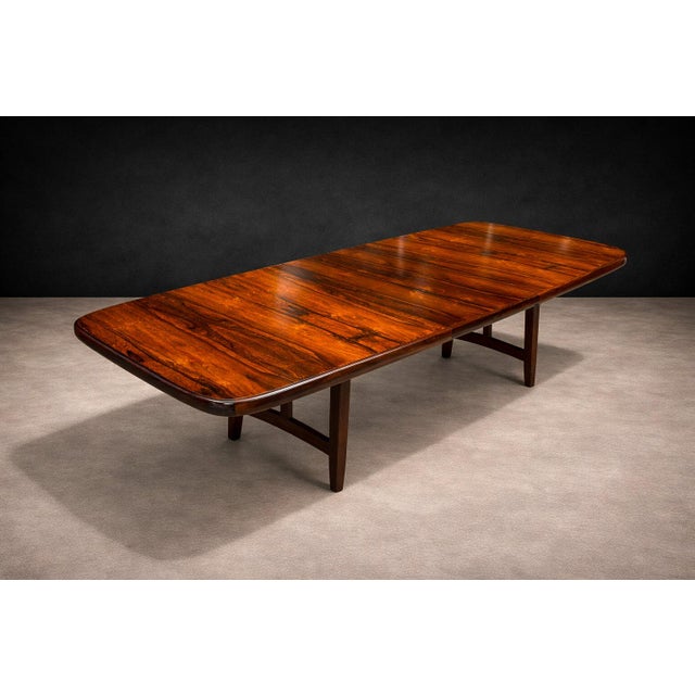 1960s Brazilian Mid-Century Modern Extendable Dining Table in Rosewood, Loher, 1960s For Sale - Image 5 of 11