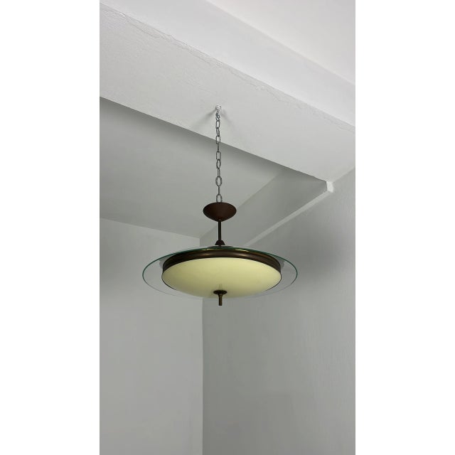 1950s Vintage Murano Glass Pendant in the style of Fontana Arte, 1950s For Sale - Image 5 of 12