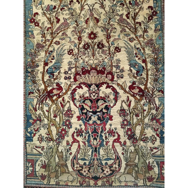 An exquisite and exceptionally rare 19th century Tehran rug, handwoven in one of the most renowned workshops of the...