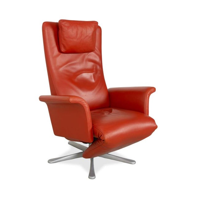 Modern Filou Leather Lounge Chair from FSM For Sale - Image 3 of 15