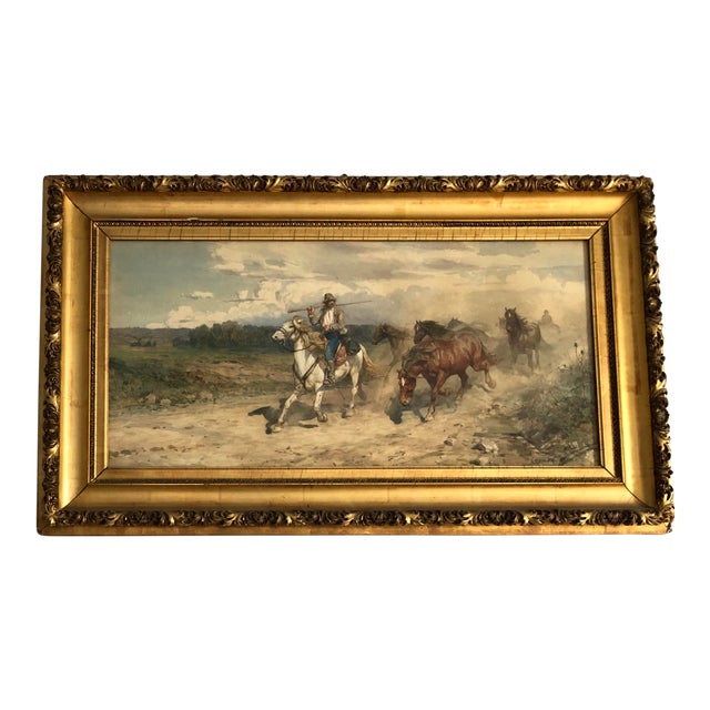 Original Watercolor Painting by Enrico Henri Coleman (1846-1911) For Sale