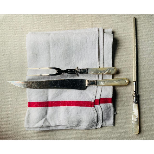 1900s Spaulding & Co. Sterling Silver & Mother-of-Pearl Carving Set | Gilded Age | Nantucket Estate For Sale - Image 9 of 18