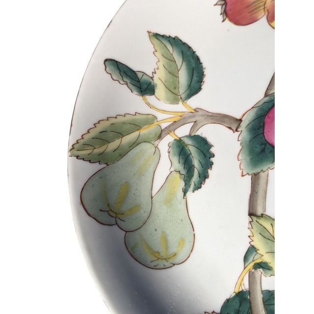 Vintage Chinese Porcelain Decorative Fruit Plate- A Pair For Sale - Image 9 of 12