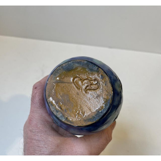 Ceramic Art Nouveau Pottery Vase of Glazed Ceramics from Møller & Bøgely, Denmark, 1920s For Sale - Image 7 of 9