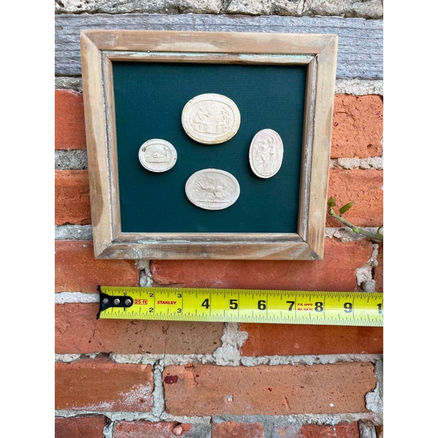 Italian Plaster Intaglios in 1880s Pine Frame For Sale - Image 4 of 6