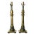 Vintage Candlestick Brass Table Lamps- A Pair For Sale