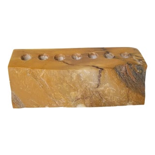 Vintage Brutalist Marble Candle Holder Sold For Sale