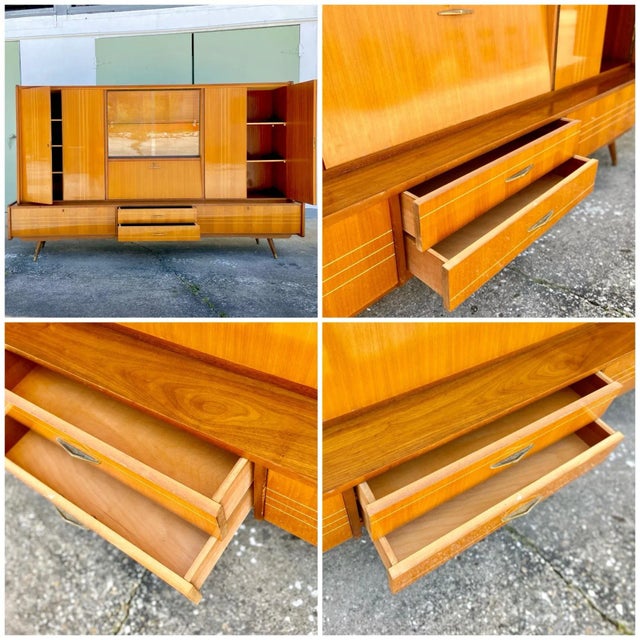 Space Age Monumental Highboard Wall Unit Display Case & Dry Bar | K B S of Germany For Sale In Tampa - Image 6 of 12