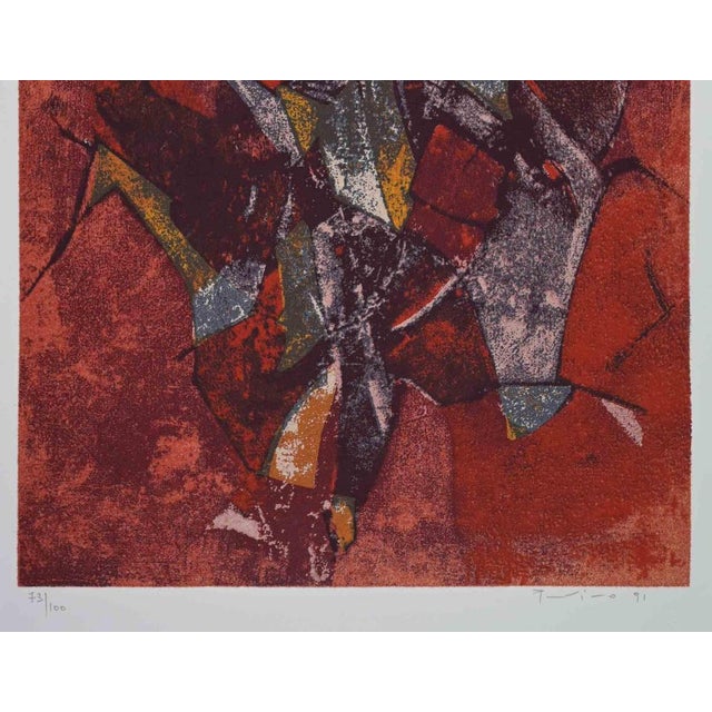 Red Abstract Composition is an original contemporary artwork realized by Salvatore Provino in 1991. Mixed media on paper...