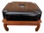 Vintage Chinoiserie Style Vinyl Faux Leather Footstool For Sale