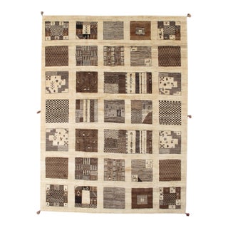 Vintage Hand-Knotted Persian Gabbeh Rug 8'2" X 11'1" For Sale