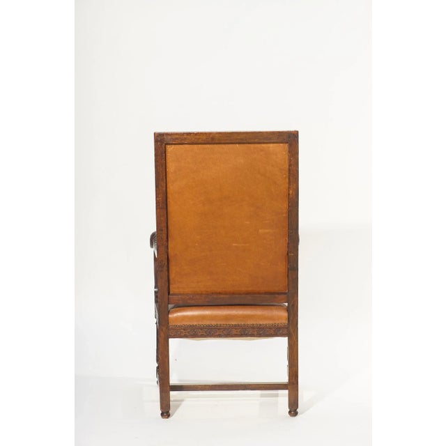 19th Century 19th C. French Walnut Arm Chairs - a Pair For Sale - Image 5 of 6
