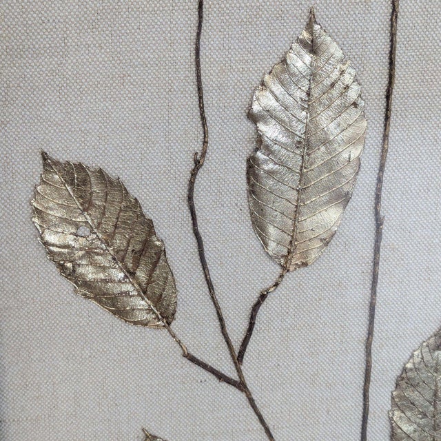 Metal Uttermost Gold Leaf Botanical Wall Art Framed Decor For Sale - Image 7 of 7