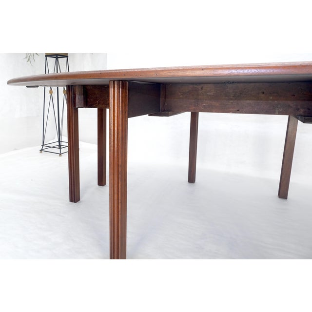 Solid Walnut Very Fine Large 8' Long Console 24" Drop Leaf Dining Console Table For Sale - Image 11 of 11