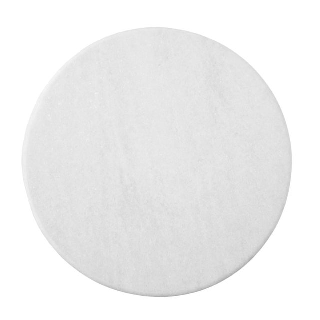 Metal Deco White Marble & Nickel End Side Table For Sale - Image 7 of 9