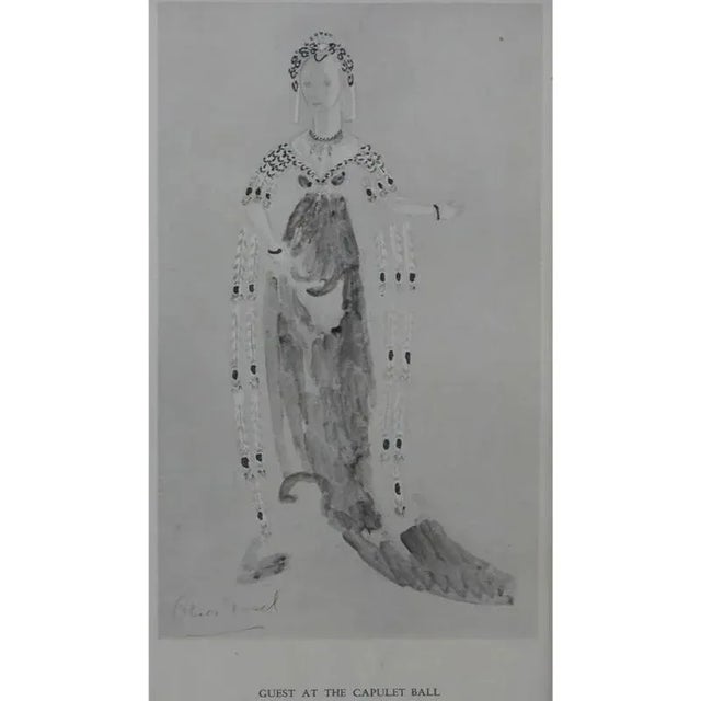 Paper Set X 6 Romeo & Juliet Lady Capulet C1936 Theatrical Costume Plates by Oliver Messel Provenance: The Susie Hilfiger Collection For Sale - Image 7 of 16