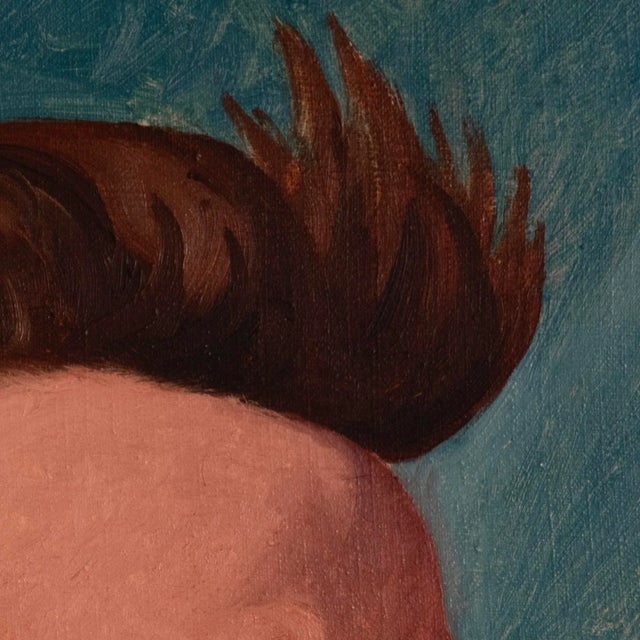 Umberto Carabella, Footballer Carlo Galli, 1955, Oil on Canvas For Sale - Image 8 of 10