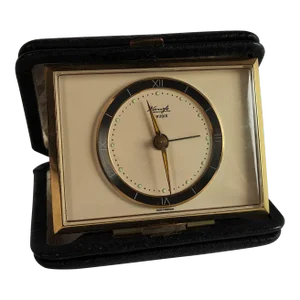 Mid 20th Century Kienzle Travel Alarm Clock in Leather Case