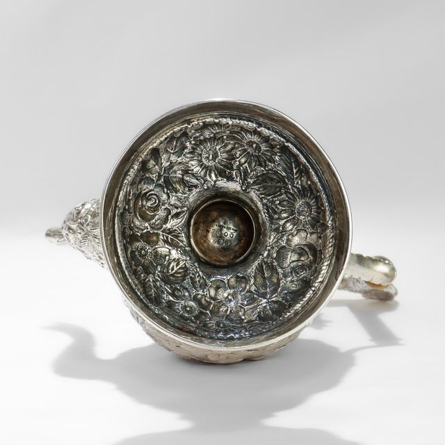 Antique Schofield Repousse Baltimore Sterling Silver Castle Pattern Coffee Pot For Sale - Image 10 of 18