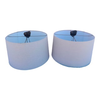 Pair of Uttermost Lamp Shades W/Lion Finial For Sale
