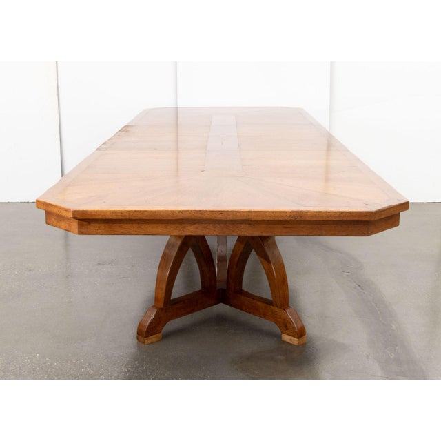 Modern Walnut Octagonal Extending Dining Table For Sale - Image 15 of 17