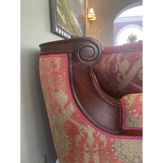 Wood 1940s Hand Carved Mahogany Sofa, Two Matching Chairs Available For Sale - Image 7 of 12