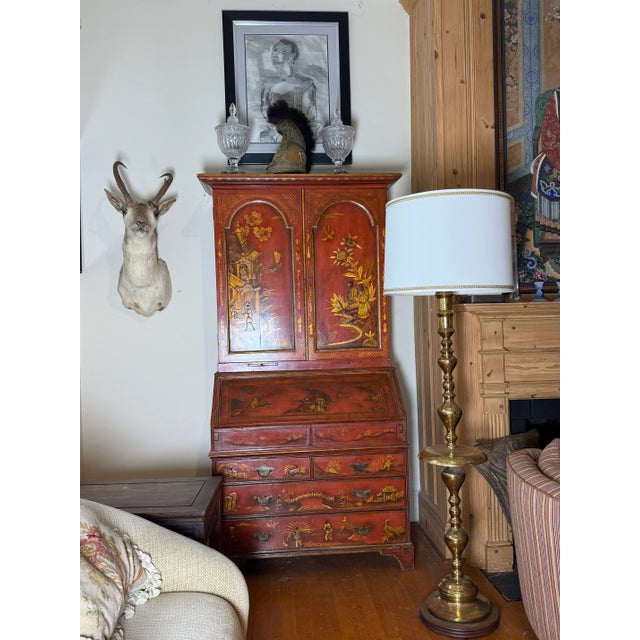 1960s Hollywood Regency Brass Floor Lamp with Shade For Sale - Image 14 of 14