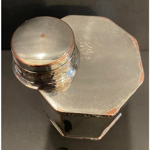 1920s Octagonal Silverplate Tea Caddy For Sale - Image 11 of 11