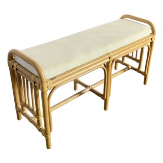 Boho Chic Bamboo Bench For Sale