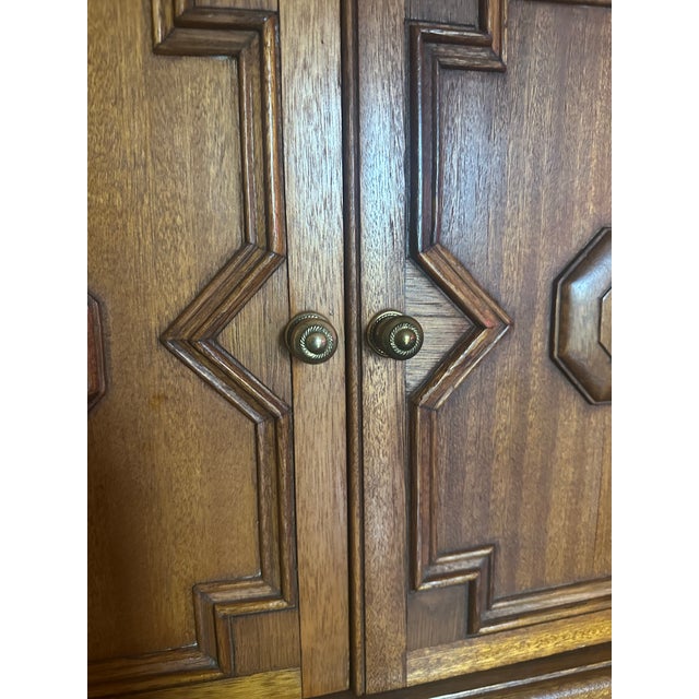 1920s Secretary Desk - Walnut Wood Detailed Carvings For Sale - Image 10 of 11