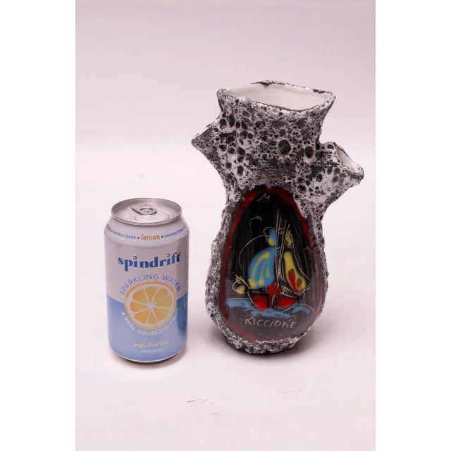 Mid-Century Italian Modern Riccione Fat Lava Ceramic and Enamel Vase For Sale In New York - Image 6 of 11