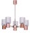 Mid-Century Chandelier in Chrome, Steel, Copper and Glass, Czech, 1960s For Sale