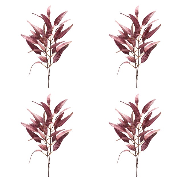 Rustic Shimmering Leaf Spray (Set of 4) For Sale - Image 3 of 3