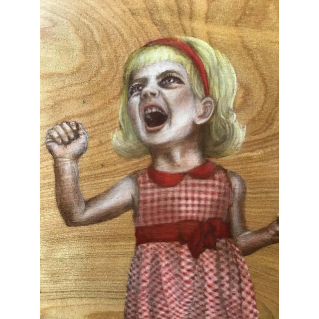 Painting on Board of Girl Dropping Ice Cream For Sale In New York - Image 6 of 10