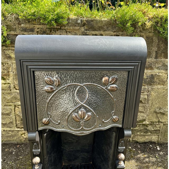 Victorian Art Nouveau Cast Iron Fireplace For Sale - Image 18 of 18