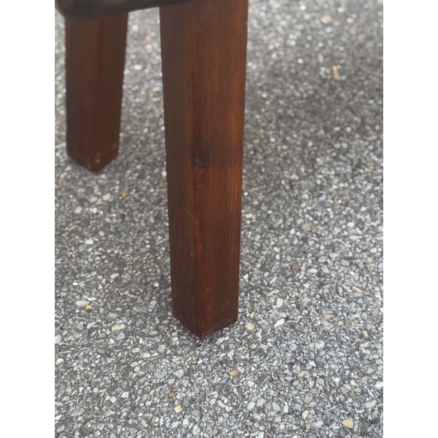 Late 20th Century Rustic Live Edge Solid Wood Bench With Splayed Legs For Sale In Philadelphia - Image 6 of 9
