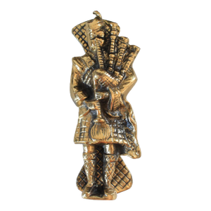 Vintage Brass Door Knocker Featuring a Scottish Bagpiper