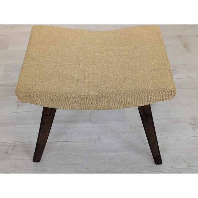 1960s Vintage Pouf in Fabric and Wood, 1960s For Sale - Image 5 of 12