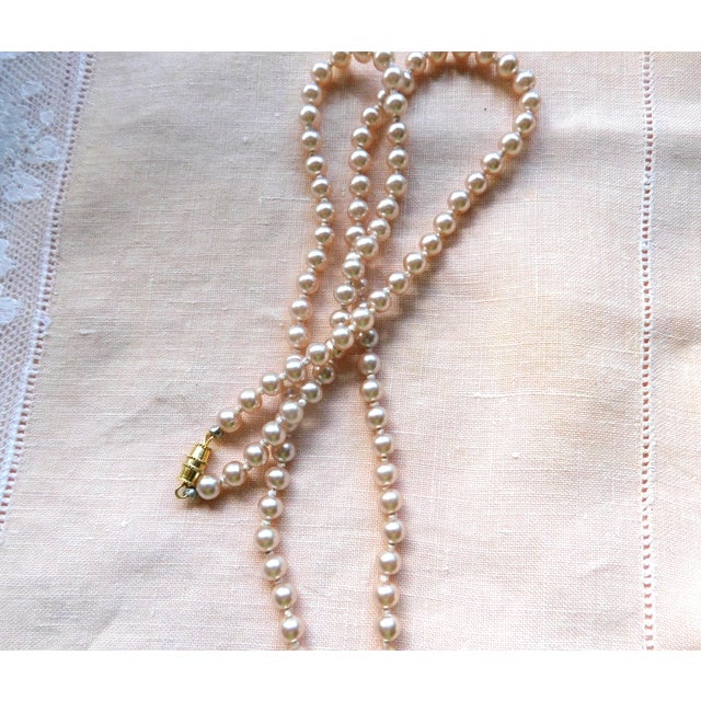 Vintage Four Photo Etched Locket, Pink Pearl Chain, Faceted Pacific Opal Stone, Lobster Claw For Sale - Image 9 of 12