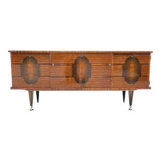 1940s French Art Deco Art Deco Exotic Macassar Ebony Sideboard / Buffet For Sale