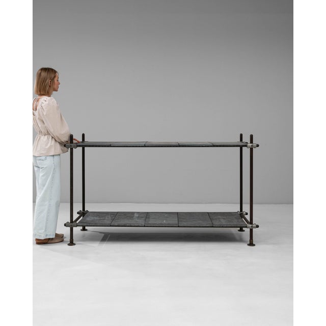 20th Century French Metal Console Table With Zinc Tops For Sale - Image 17 of 18