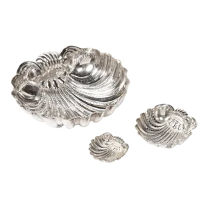 Mid 20th Century Three Hand-Wrought Sterling Silver Scallop Form Bowls Signed by Missiaglia- 3 Pieces