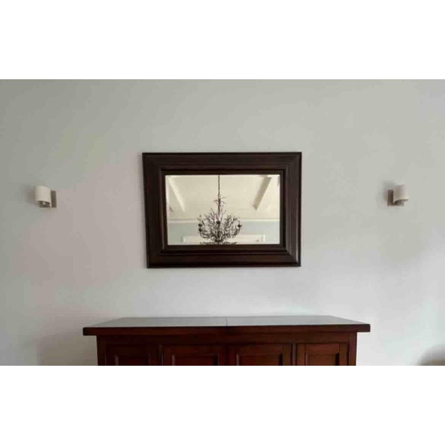Modern Rectangular Beveled Wood Wall Mirror from Pottery Barn For Sale - Image 3 of 5