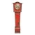 Antique 1920s English Chinoiserie Grandmother Clock Red Lacquer 50.5” Longcase For Sale
