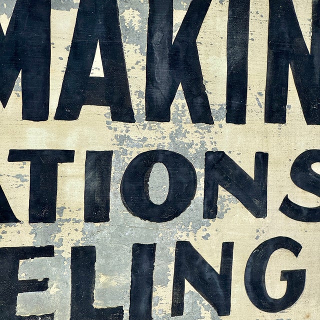 Early 20th Century Early 20th Century Seamstress Tin in Wood Frame Trade Sign "Dress Making Alteration Remodeling..." For Sale - Image 5 of 8