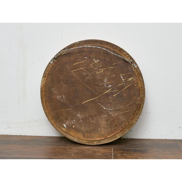 Wood English Regency Giltwood Convex Mirror with Ebonized Ball Accents For Sale - Image 7 of 9