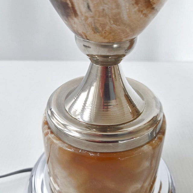 Vintage Egg Lamps in Marble and Chrome Steel from Maison Barbier, 1970s, Set of 2 For Sale - Image 11 of 13