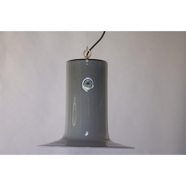 Lattimo Ceiling Lamp in Gray Murano Glass by Gae Aulenti for Vistosi, Murrina For Sale - Image 12 of 18